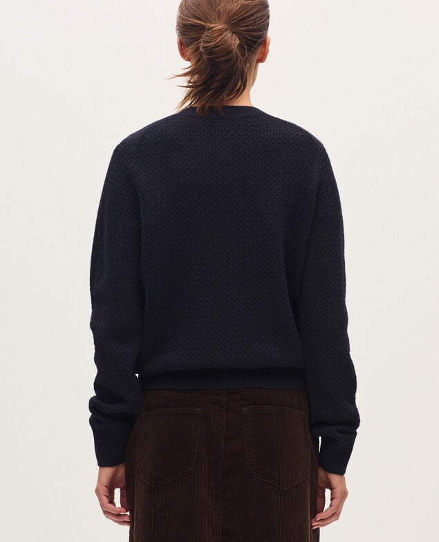 Round neck cardigan  U690 navy