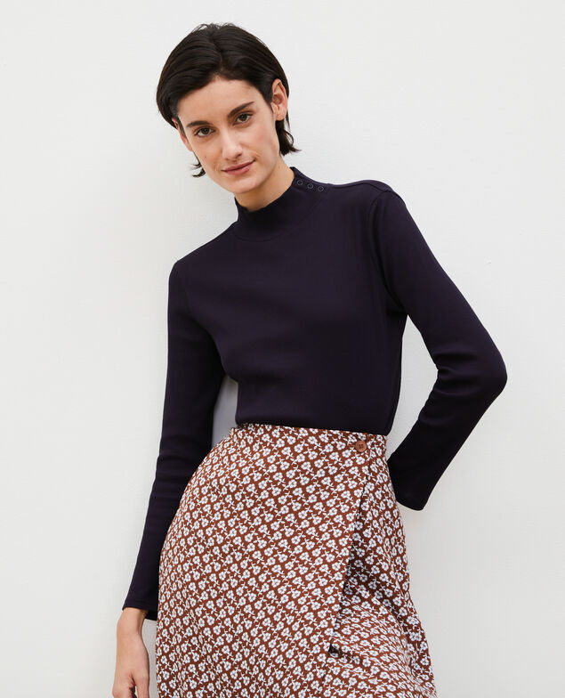 Long-sleeve stretch cotton jumper Night sky