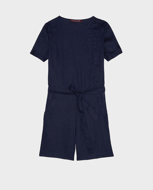 Linen playsuit Maritime blue