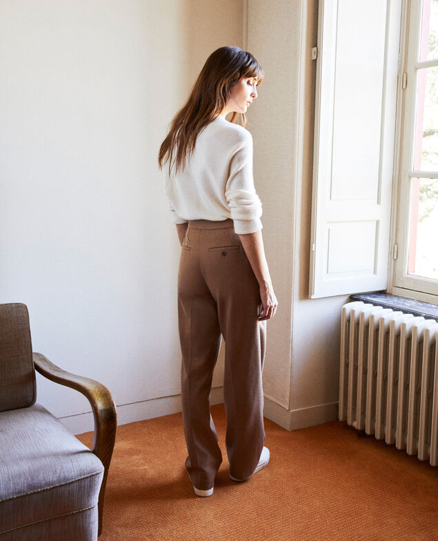 Wool blend suit trousers Camel