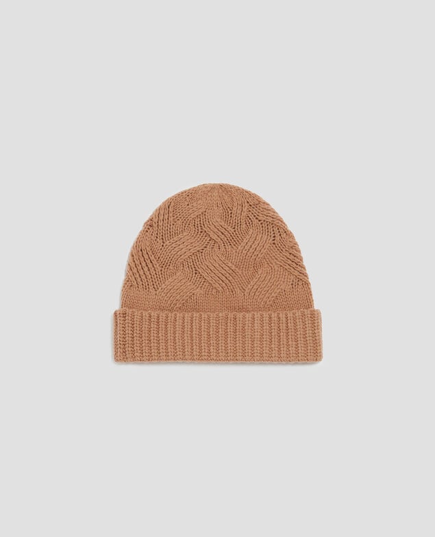 Wool beanie I321 camel