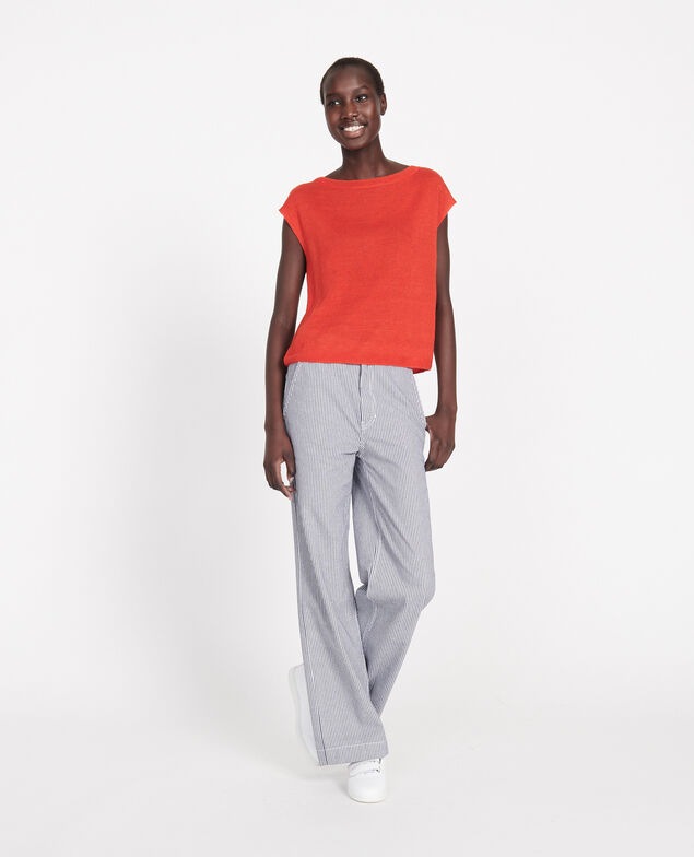 Linen t-shirt Fiery red