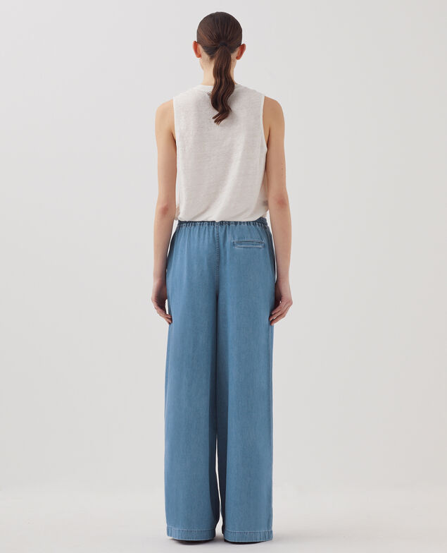 Loose cotton trousers J630 blue wash