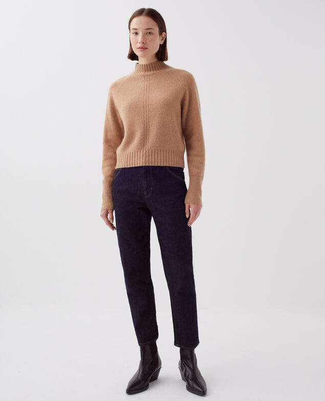 Cashmere polo neck jumper I321 camel