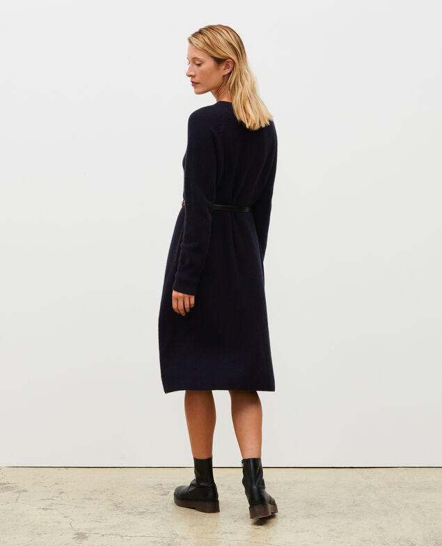 3D cashmere flared jumper dress Night sky