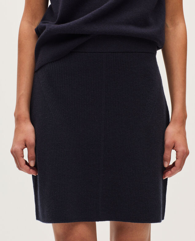 Merino wool mini skirt H695 night sky
