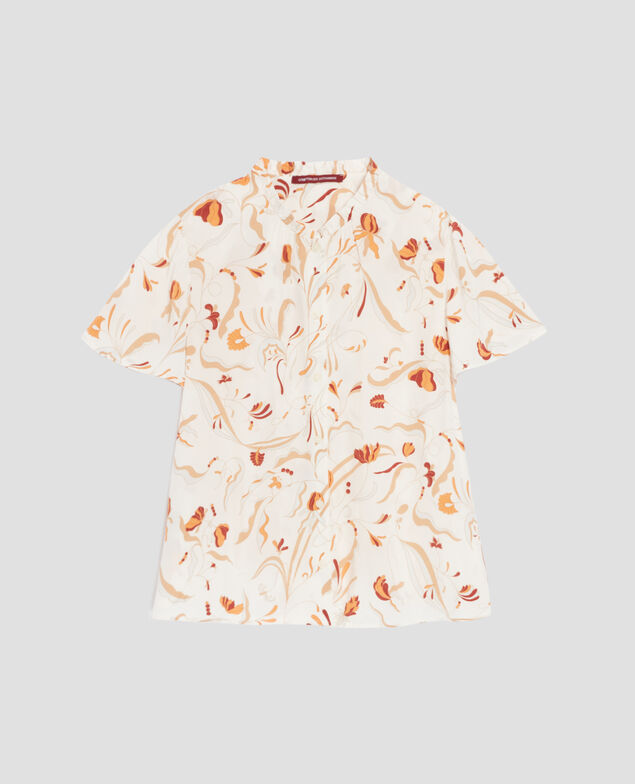 Short-sleeve fluid blouse H302 delicate fl natural