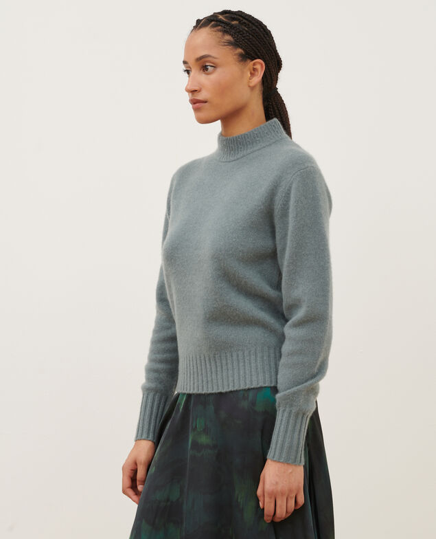 Cashmere polo neck jumper A600 blue knit