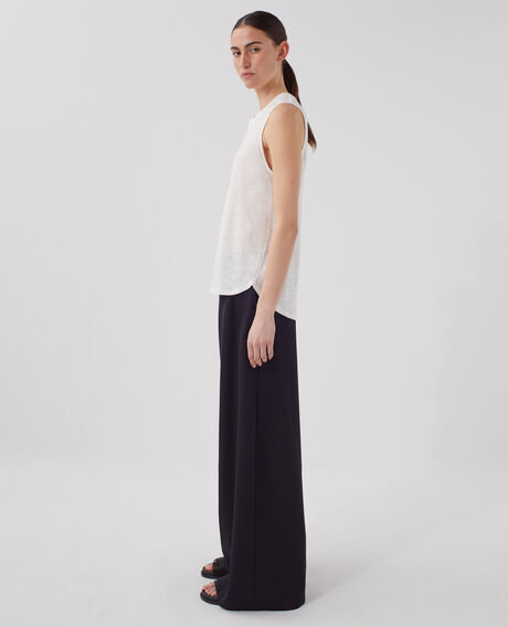 MARCELLE - Linen tank top U010 off white