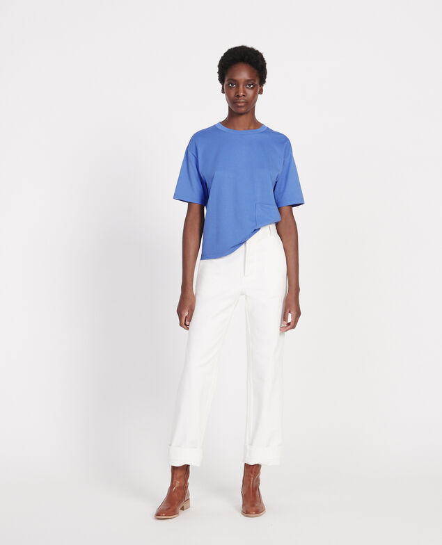 Mercerised cotton Oversize t-shirt Persian jewel