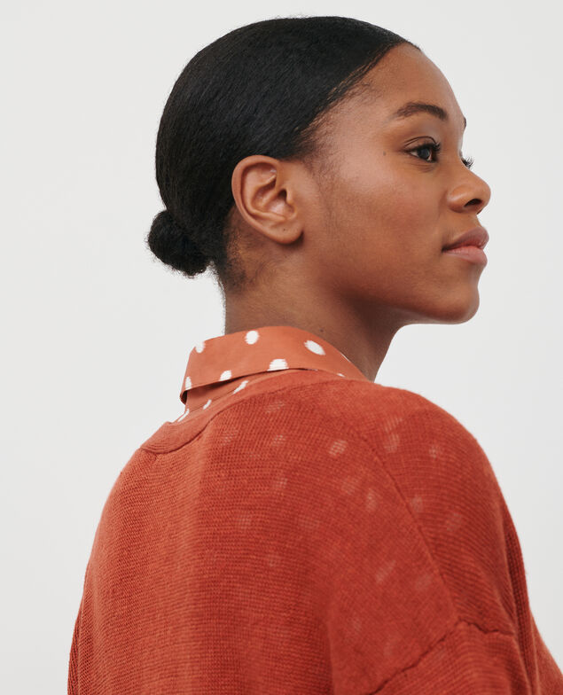 Linen cardigan 29 dark orange