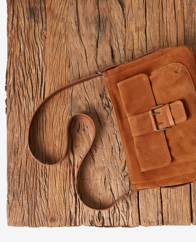 Suede bag Cognac