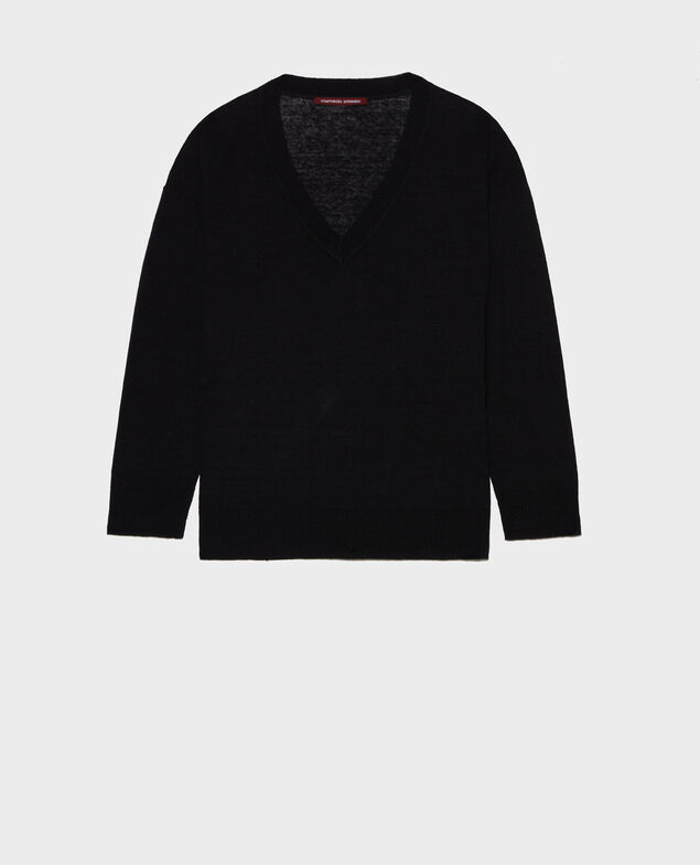 Linen and organic cotton jumper Black beauty