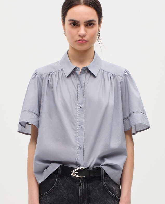 Cotton voile shirt K040 tradewinds gray