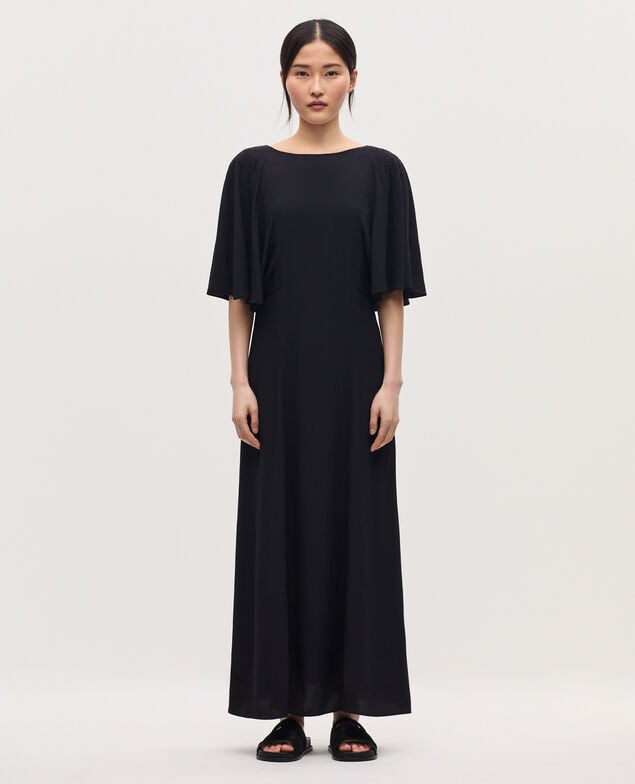 Silky maxi dress H091 black beauty