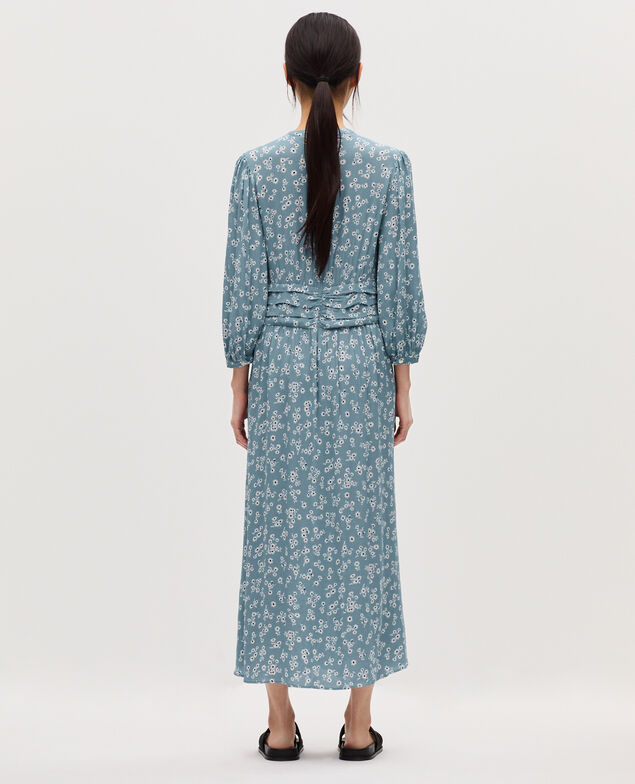 Silky maxi dress K610 daisy blue
