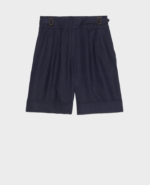 Linen shorts Maritime blue