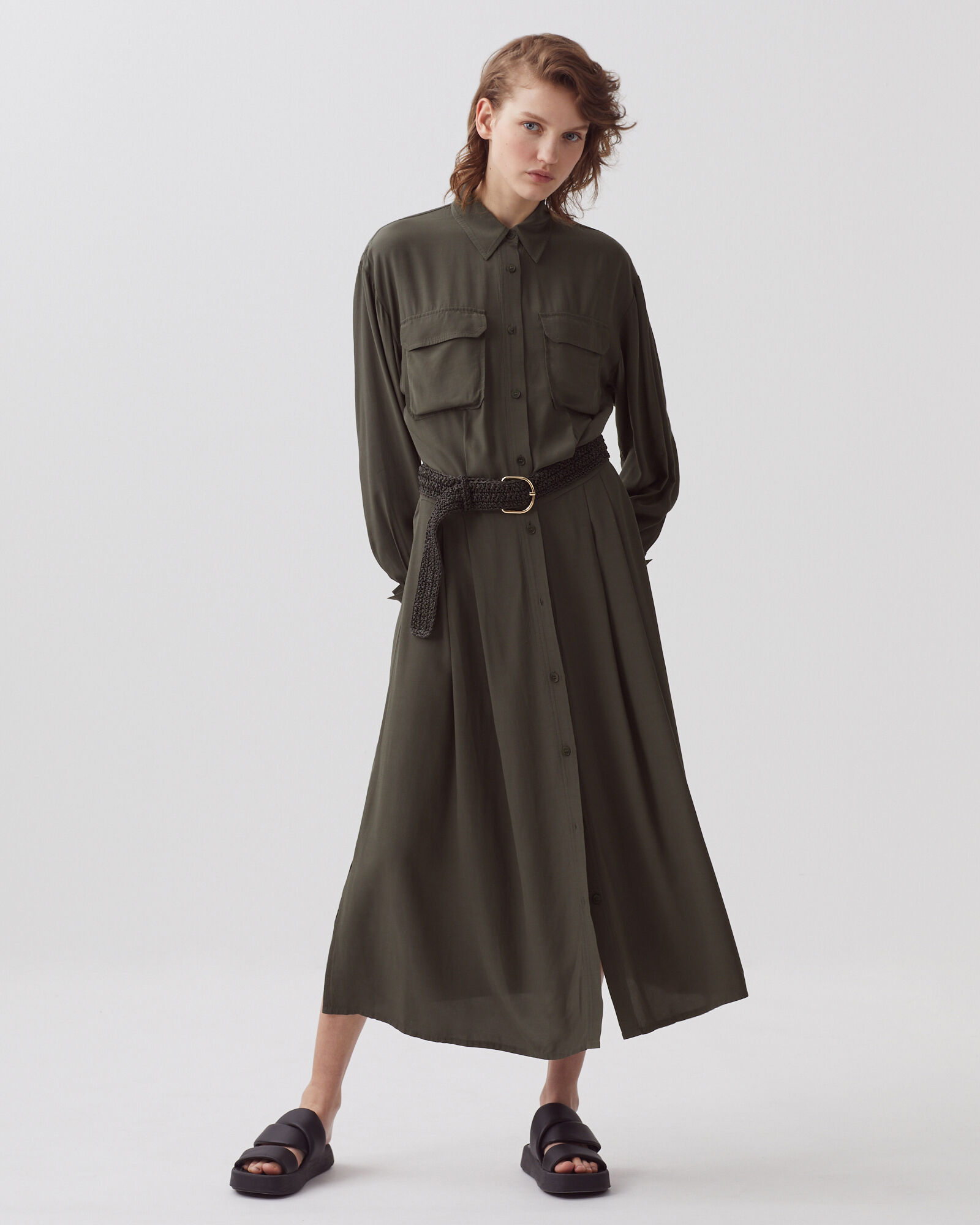 Shop Flannel check high-low shirt dress | eShakti