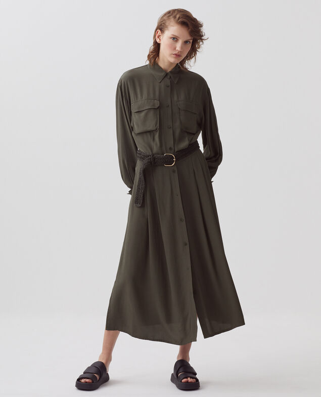 Silky shirt dress H580 chimera