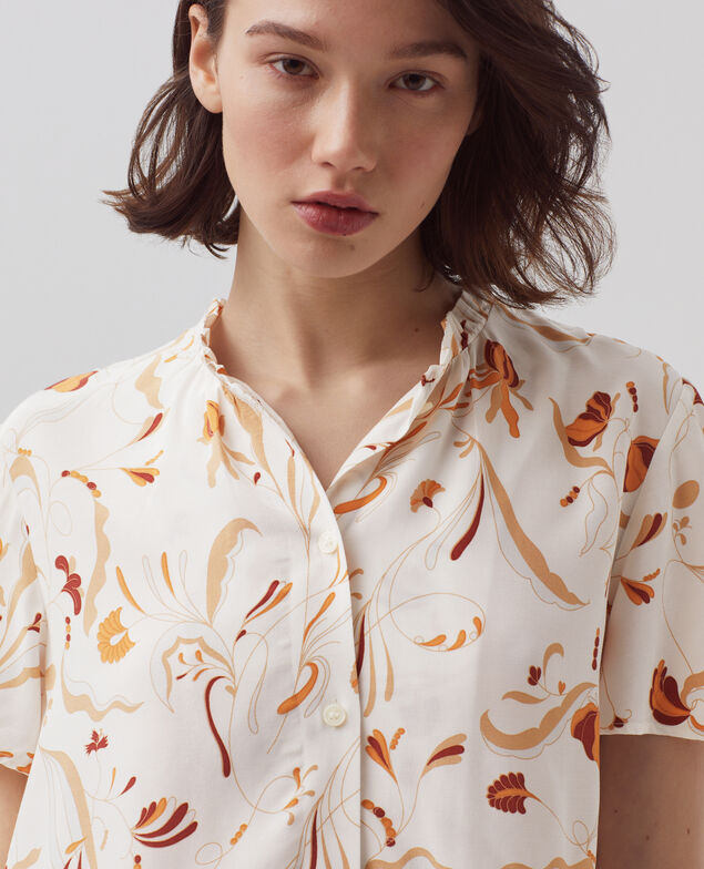 Short-sleeve fluid blouse H302 delicate fl natural