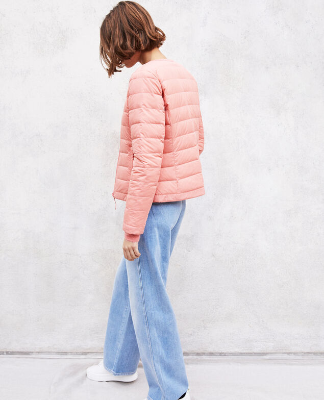 Iconic Mademoiselle Plume down jacket Salmon pink/champagne