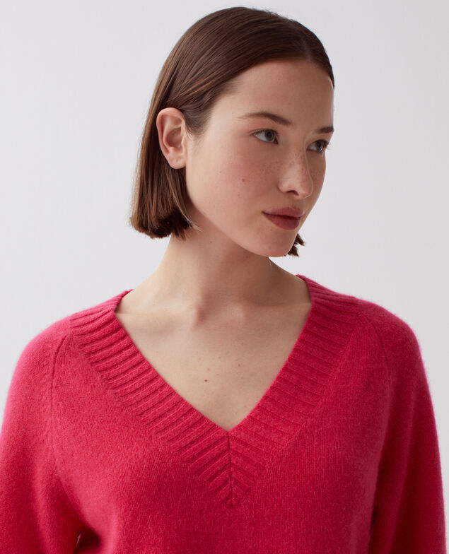 Cashmere V-neck jumper I120 virtual pink