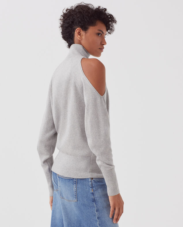 Cold shoulder jumper I025 ashen gray lurex
