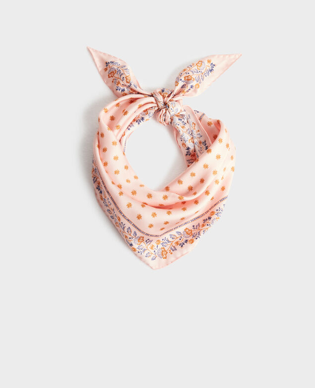 Diamond-shape silk foulard Seashell pink