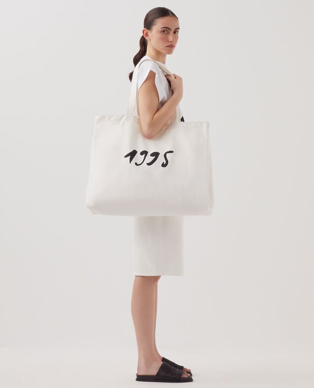 XL cotton tote bag H003 white