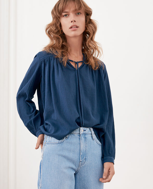 Blouse with lace  Indigo