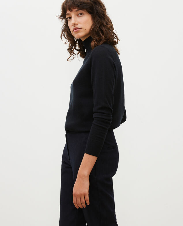 Turtleneck merino wool jumper Black beauty