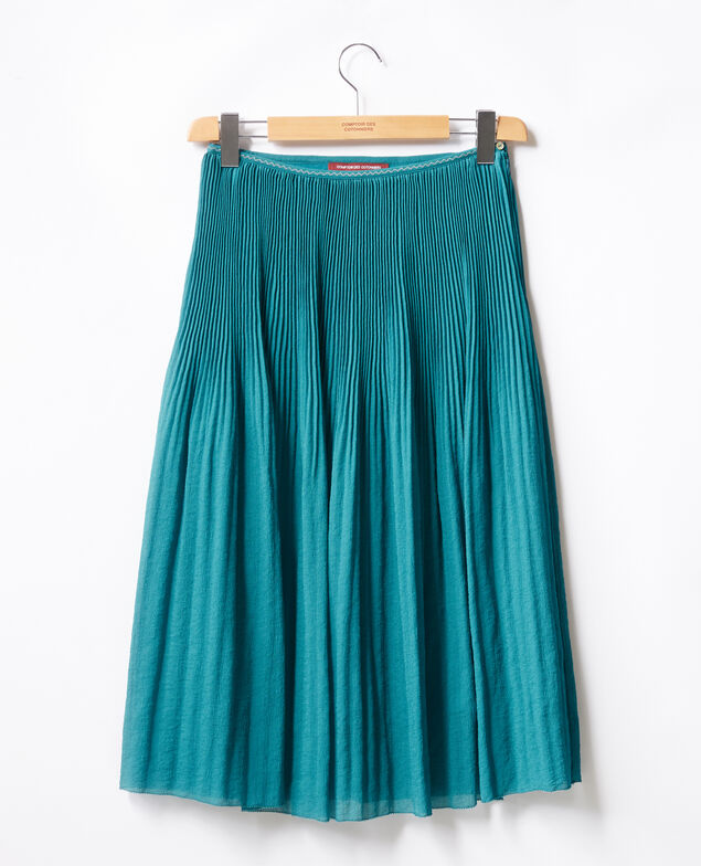 Pleated skirt Pacific green