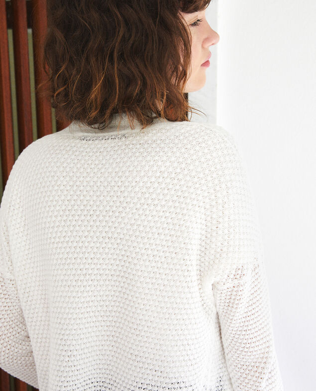 Open-knit cardigan White