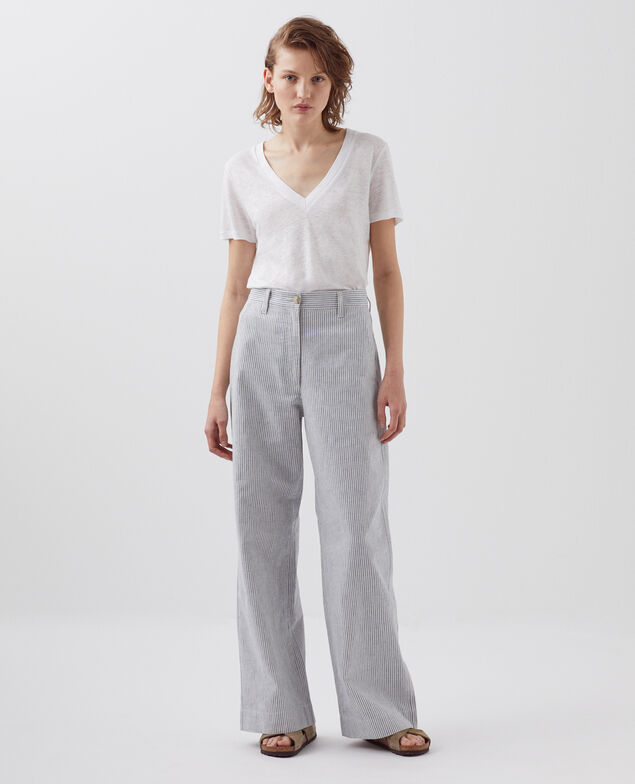 BLANDINE - Straight trousers H611 blue mini st