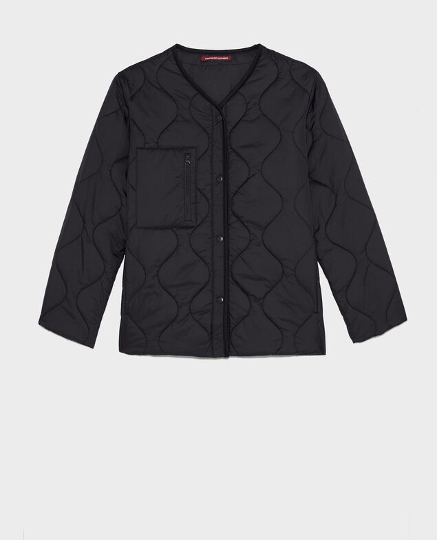 Oversize V-neck down jacket  Black beauty