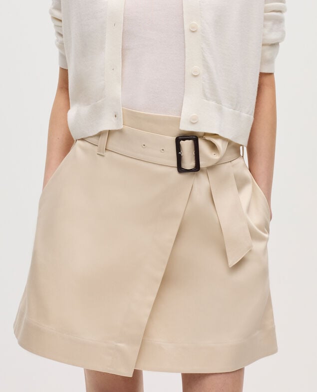 Wrapover mini skirt H013 gardenia