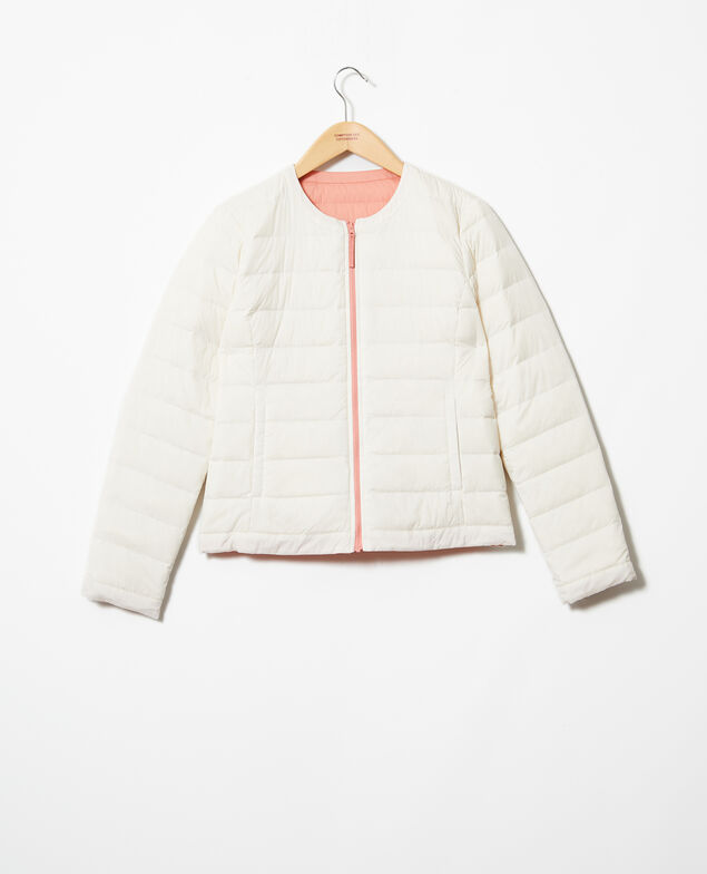 Iconic Mademoiselle Plume down jacket Salmon pink/champagne