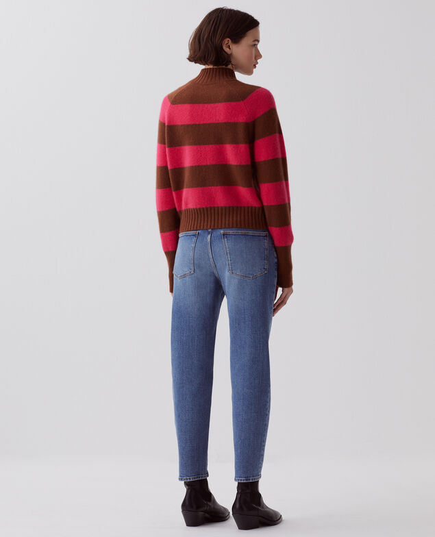 Cashmere polo neck jumper I122 st pink emperador