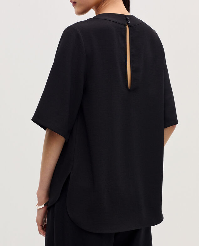 Silky crepe top H091 black beauty