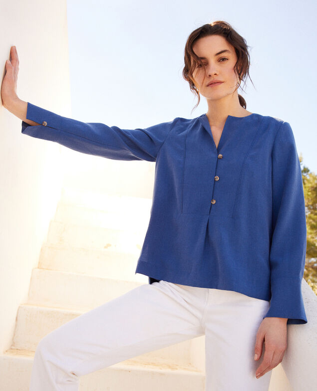 Henley blouse Imperial blue