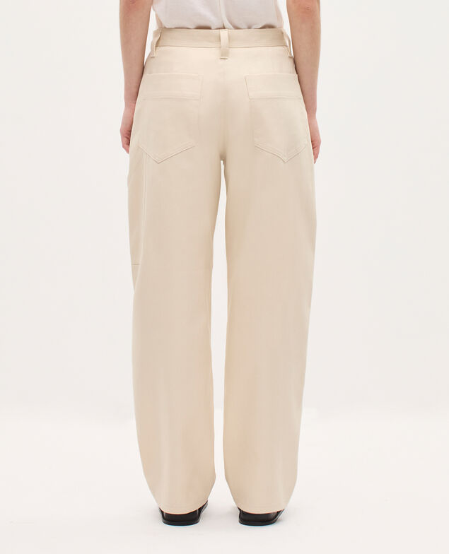 Barrel leg trousers H013 gardenia