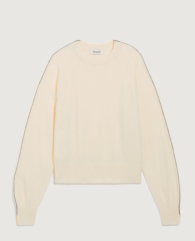 Round neck cashmere jumper K011 ecru st gray