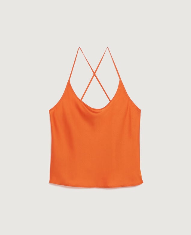 Silky top with spaghetti straps K240 apricot orange