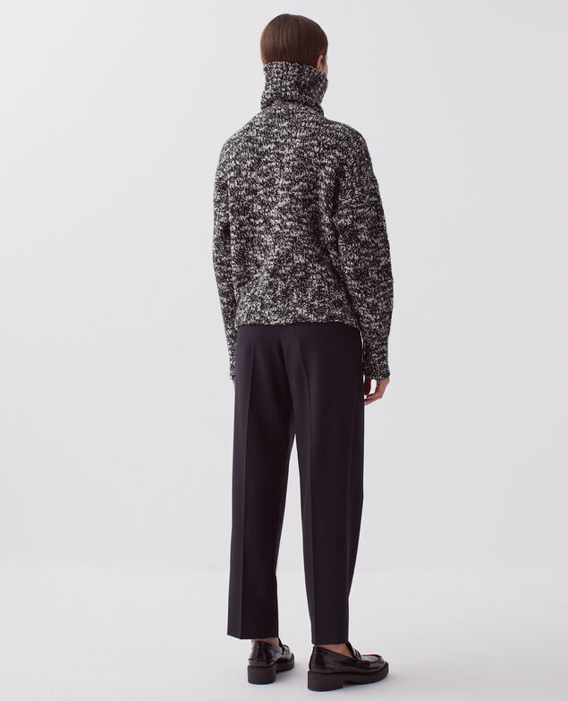Half-zip jumper I099 boucle blk/white