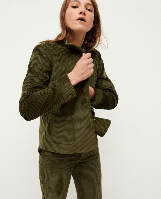 Ribbed corduroy jacket Olive night