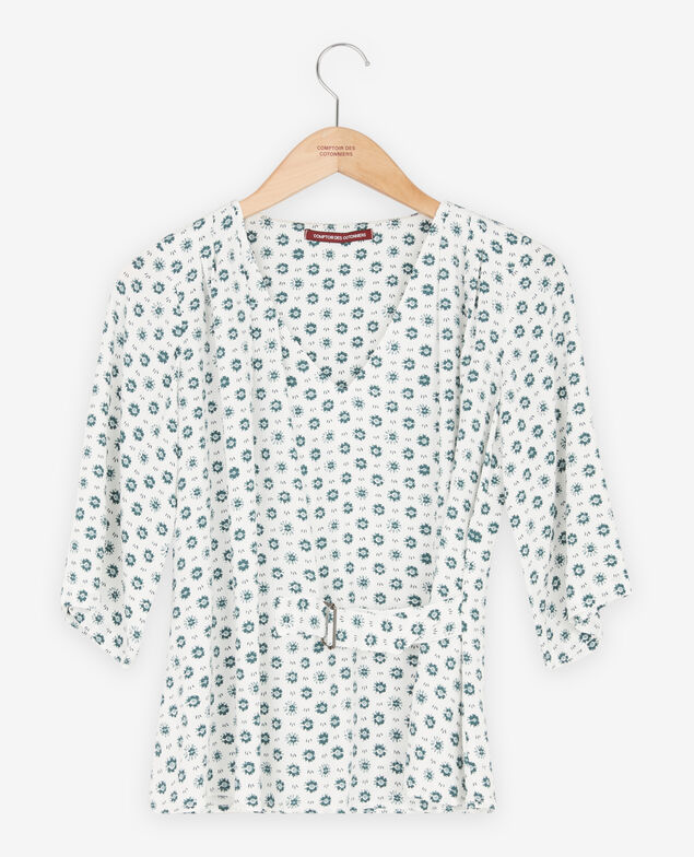 Printed blouse with buckle Dandelion kaolin