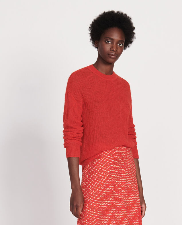 Baby alpaca jumper Fiery red