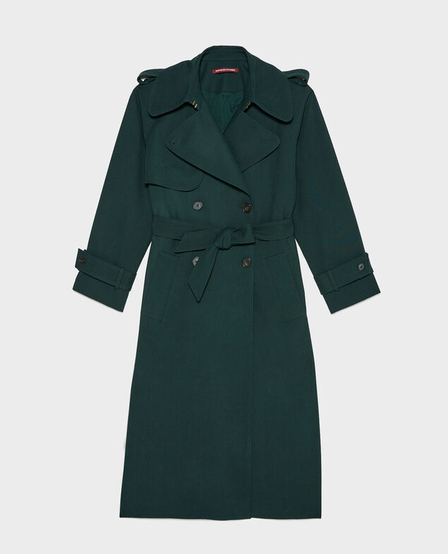  Long loose wool trench Scarab