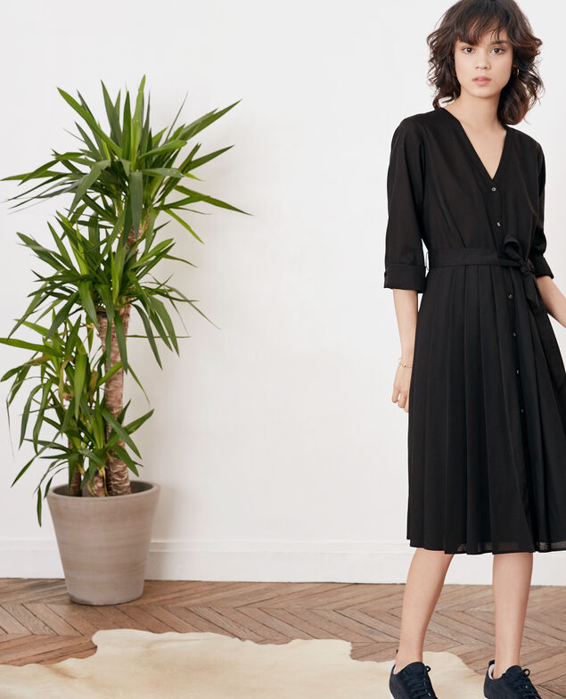 Dress with pleats Noir
