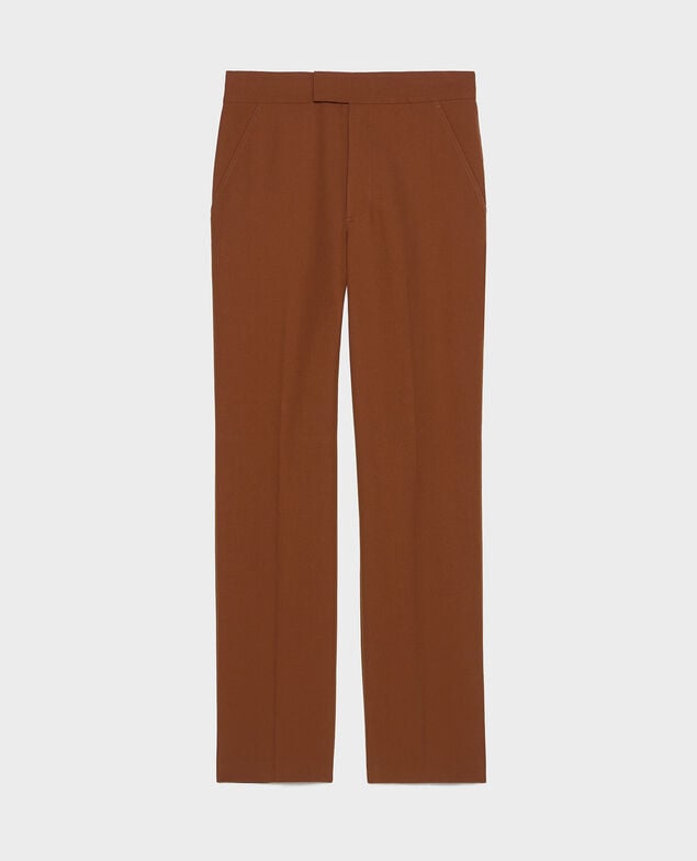 MARCELLE - Straight wool boyfriend trousers Monks robe